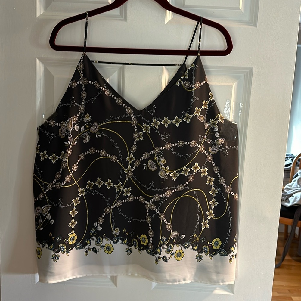 LOFT - Grey/white/yellow flowered camisole.